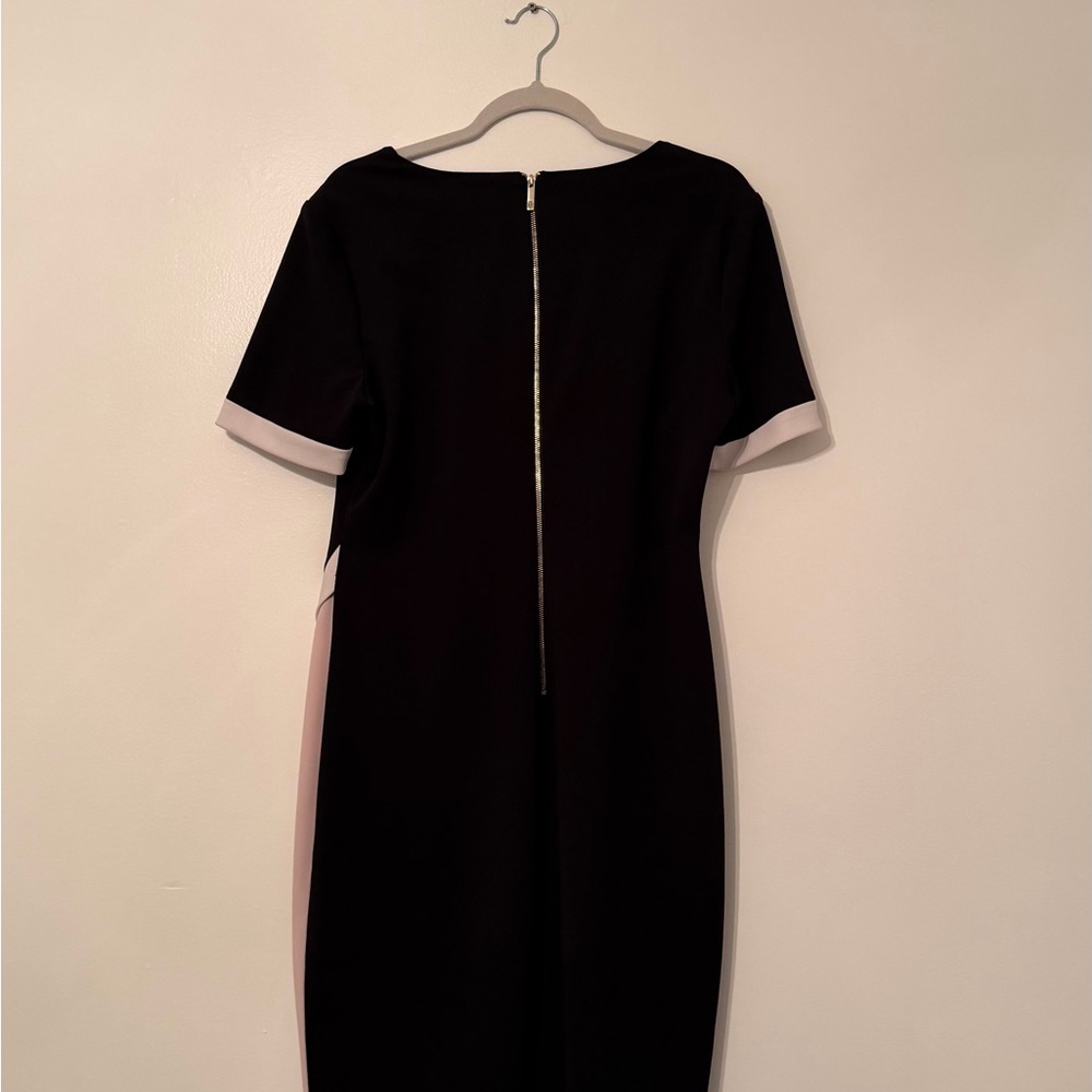 Tommy Hilfiger Black and Cream Asymmetrical Dress - Picture 3 of 5